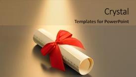  Presentation with certificate - Presentation having roll up certificate with red background and a yellow colored foreground