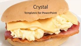  Presentation with bacon - Slide deck featuring roll with bacon scrambled egg background and a coral colored foreground