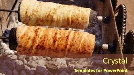  Presentation with charcoal - Slides enhanced with rolled-bakery-meat-rolls background and a tawny brown colored foreground