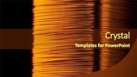  Presentation with electrical transformer - PPT theme consisting of rolled copper wire of electrical background and a tawny brown colored foreground