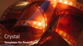  Presentation with film strip - PPT layouts having rolled-film-strip-on-warm background and a wine colored foreground