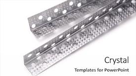 Presentation with corner - Beautiful PPT theme featuring rolled metal industeries - aluminum perforated corner bead backdrop and a white colored foreground