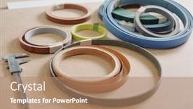  Presentation with modern color - Slide deck enhanced with rolled-multi-color-working-materials background and a coral colored foreground