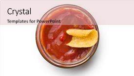  Presentation with dip - Amazing slide set having rolled nacho chips and salsa backdrop and a soft green colored foreground