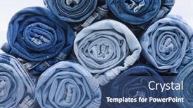  Presentation with trousers - Audience pleasing slides consisting of rolled-of-blue-jeans-pants backdrop and a ocean colored foreground