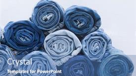  Presentation with trousers - Audience pleasing slides consisting of rolled-of-different-blue-jeans backdrop and a ocean colored foreground