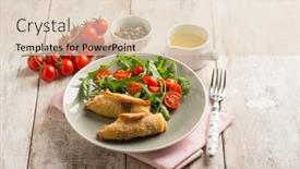  Presentation with sword - PPT theme featuring rolled-sword-fish-with-capers background and a lemonade colored foreground