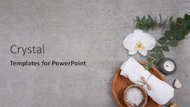 Presentation with salt - PPT theme featuring rolled-towels-and-salt background and a light gray colored foreground