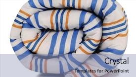  Presentation with close up of cinnamon roll - PPT theme consisting of rolled up duvet close up background and a light blue colored foreground