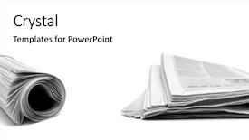  Presentation with newspapers - Theme enhanced with rolled up newspapers isolated background and a white colored foreground