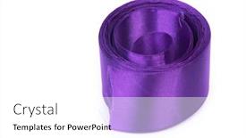  Presentation with satin - Colorful slide deck enhanced with rolled-violet-satin-ribbon-isolated backdrop and a white colored foreground