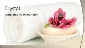  Presentation with soap - Cool new slides with rolled white towel soap bar backdrop and a cream colored foreground