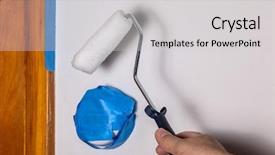  Presentation with fade blue painted red white - Beautiful slides featuring roller and masking blue tape backdrop and a  colored foreground