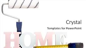  Presentation with paint roller - Slide deck featuring roller brush isolated on white background and a white colored foreground