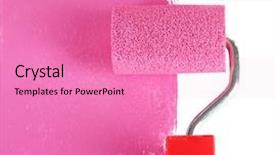  Presentation with painting walls paint roller - Cool new slides with roller brush with pink paint backdrop and a  colored foreground
