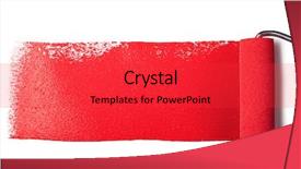  Presentation with paint roller - Cool new PPT theme with roller brush with red paint backdrop and a red colored foreground