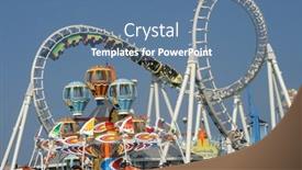  Presentation with roller coaster - Presentation theme consisting of roller-coaster background and a ocean colored foreground