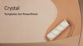  Presentation with paint roller - Colorful presentation theme enhanced with roller for paint lying backdrop and a  colored foreground