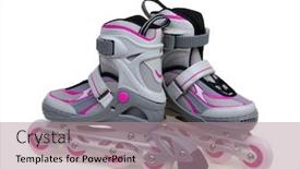  Presentation with roller skating - Slide set consisting of roller-skates-isolated-on-white background and a coral colored foreground