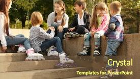  Presentation with roller skating - Cool new presentation with roller skates sitting on border backdrop and a tawny brown colored foreground