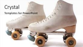  Presentation with roller skating - Presentation design with roller skates background and a white colored foreground