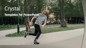  Presentation with skating - Slides having roller skating male skater rolling in action background and a tawny brown colored foreground