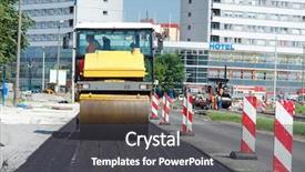  Presentation with road yellow - Beautiful presentation design featuring slice of chocolate cream cake backdrop and a  colored foreground.