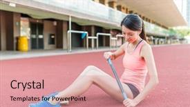  Presentation with pain relief - Audience pleasing theme consisting of roller stick to relief muscle backdrop and a coral colored foreground