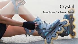  Presentation with roller skating - Cool new PPT theme with up of legs wearing roller backdrop and a white colored foreground