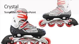  Presentation with roller skating - PPT theme enhanced with rollerblade - image of roller skate background and a white colored foreground