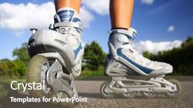  Presentation with outdoors - Beautiful slide set featuring rollerblades inline skates closeup backdrop and a gray colored foreground