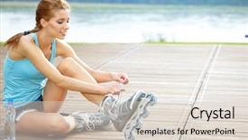  Presentation with skating - Presentation design having woman skating with rollerblades background and a lemonade colored foreground