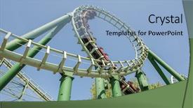  Presentation with roller coaster - PPT theme consisting of rollercoaster - roller coaster background and a light blue colored foreground