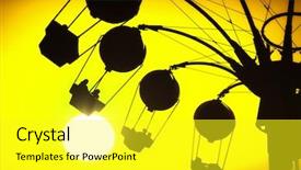  Presentation with weekend - Colorful slide set enhanced with rollercoaster - weekend leisure backdrop and a yellow colored foreground