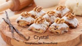  Presentation with christmas baking - Presentation theme featuring rolling ball - baking christmas cookies with ingredients background and a coral colored foreground