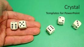  Presentation with rolling mills - Amazing PPT theme having rolling dice backdrop and a seafoam green colored foreground
