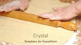 Presentation with dough - Audience pleasing slide deck consisting of rolling-dough-on-wooden-table backdrop and a cream colored foreground