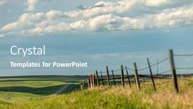  Presentation with farmland - Cool new slides with rolling-farmland-scene-shows backdrop and a light blue colored foreground