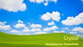  Presentation with rolling hills - PPT theme having rolling hills - beautiful green field during springtime background and a tawny brown colored foreground