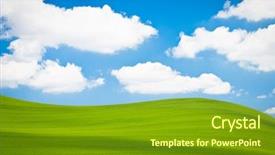  Presentation with rolling hills - Slide deck enhanced with rolling hills - beautiful green field during springtime background and a tawny brown colored foreground