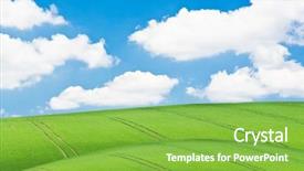  Presentation with green soccer field sport - Theme enhanced with rolling hills - beautiful green field during springtime background and a seafoam green colored foreground