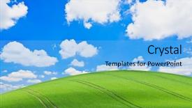  Presentation with beautiful green - PPT layouts featuring rolling hills - beautiful green field during springtime background and a light blue colored foreground