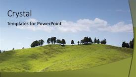  Presentation with rolling hills - PPT layouts having rolling hills - image of a typical landscape background and a light blue colored foreground