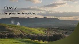  Presentation with rolling hills - Amazing theme having rolling hills - long shadows of a row backdrop and a light gray colored foreground