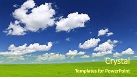  Presentation with blue green - Colorful PPT theme enhanced with rolling hills - lush green lentil and wheat backdrop and a tawny brown colored foreground