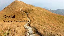  Presentation with rolling hills - Slide set having rolling hills - mountain path background and a  colored foreground