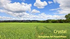  Presentation with english - Amazing PPT theme having rolling hills - spring landscape english countryside backdrop and a tawny brown colored foreground