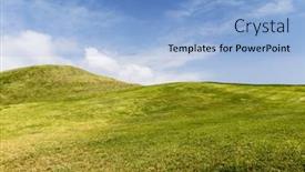  Presentation with rolling hills - Theme with rolling-hills-field background and a light blue colored foreground