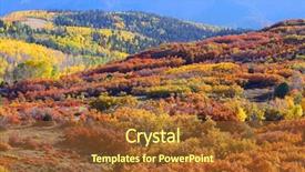  Presentation with rolling hills - PPT theme consisting of rolling hills of autumn trees background and a  colored foreground