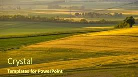  Presentation with farmlands - Colorful slide deck enhanced with rolling hills on sunset rural landscape green fields and farmlands fresh vibrant colors at rhine valley rhine gorge in germany backdrop and a tawny brown colored foreground